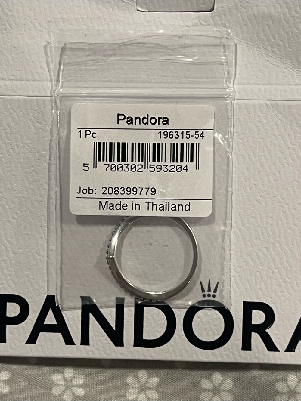 Pandora Sterling Silver Thin Beaded Wishbone Band Ring NWT and box